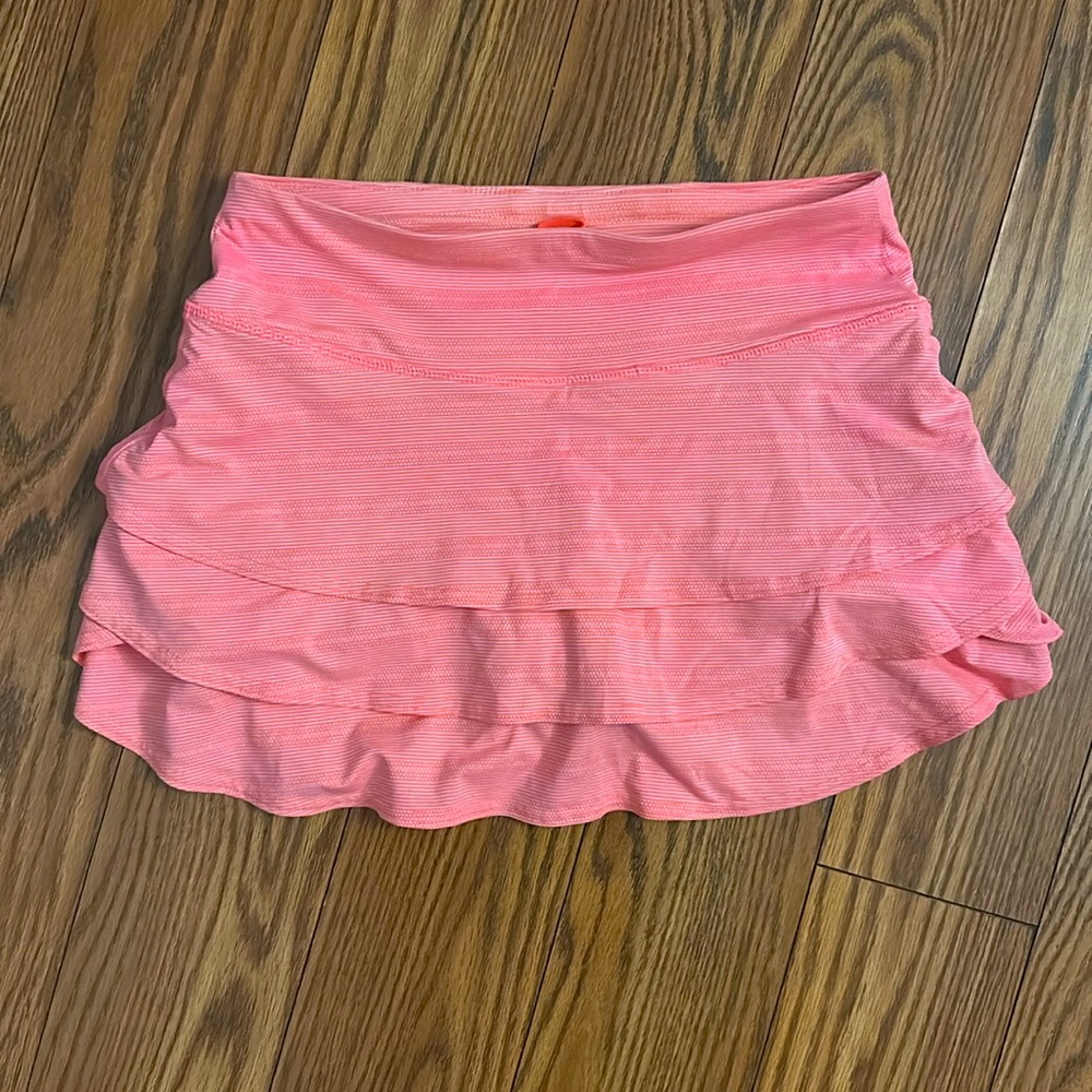 Athleta Swagger Skort Dot Stripe Tier Ruffle Athletic Mini Tennis Skirt Small - Picture 4 of 9